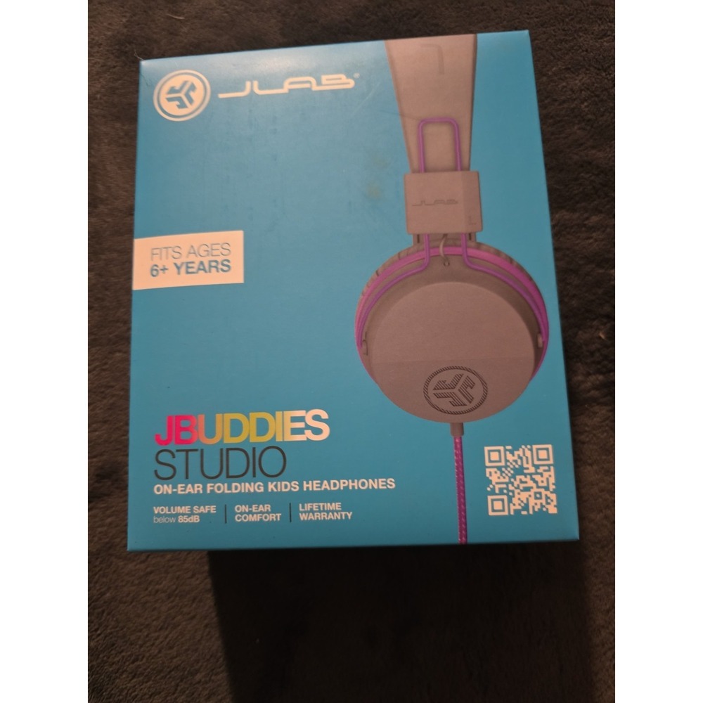 JLab JBuddies Studio On-Ear Folding Kids WIRED Purple Headphones - New